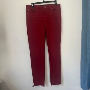 Lucky Brand Ava Skinny Red Pants 10/30